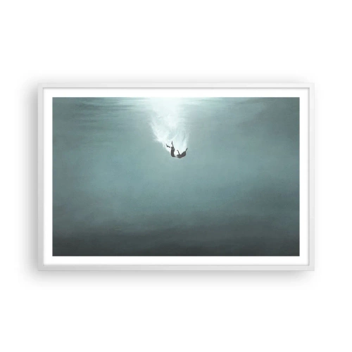 Poster in einem weißen Rahmen - In den Armen des Ozeans - 91x61 cm