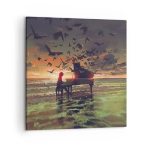 Bild auf Leinwand - Leinwandbild - Konzert für Klavier und Wellen - 60x60 cm