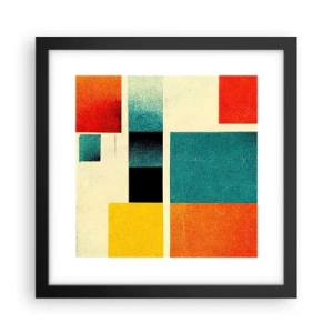 Poster in einem schwarzem Rahmen - Geometrische Abstraktion – gute Energie - 30x30 cm