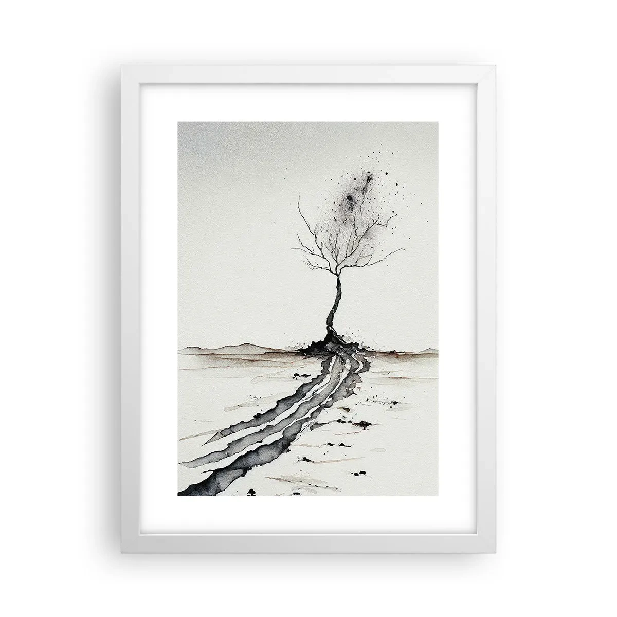 Poster in einem weißen Rahmen - Wintermelancholie - 30x40 cm