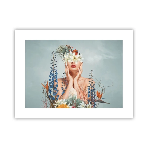 Poster - Frau - Blume - 40x30 cm