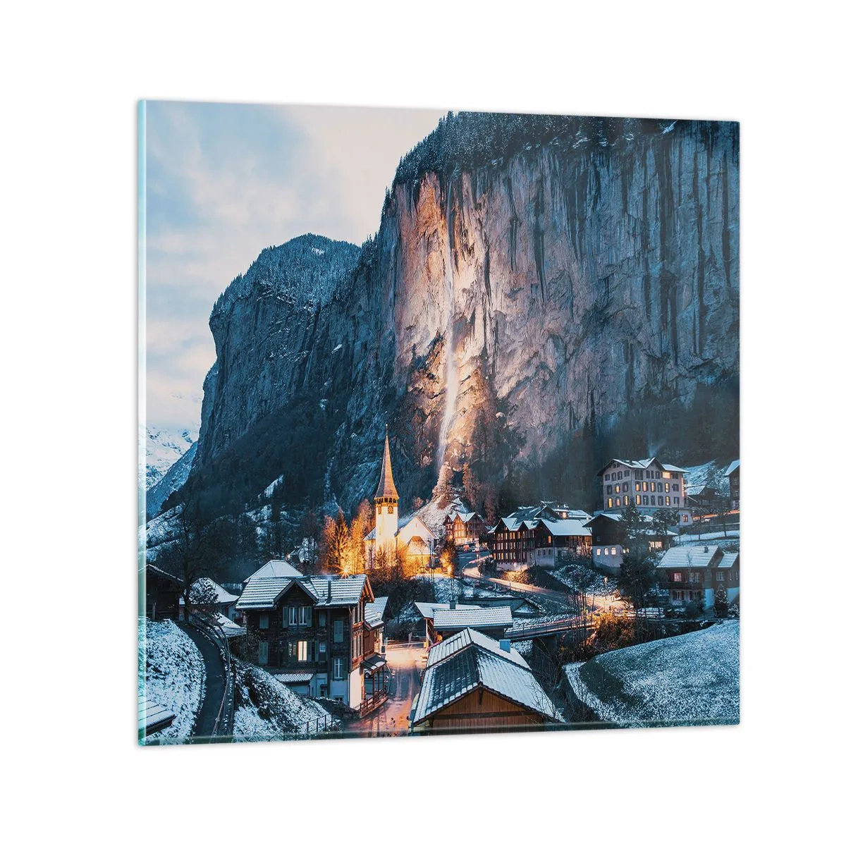 Glasbild - Bild auf glas - Der leuchtende Geist des Winters - 40x40 cm