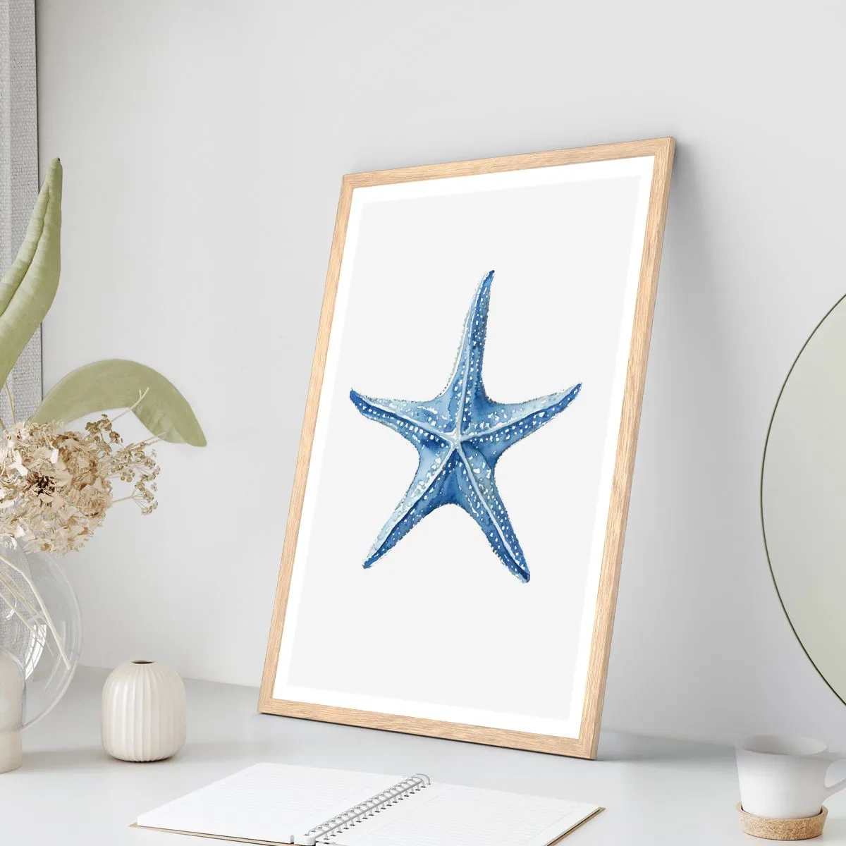 Poster in einem Rahmen aus heller Eiche - Stern des Meeres - 61x91 cm