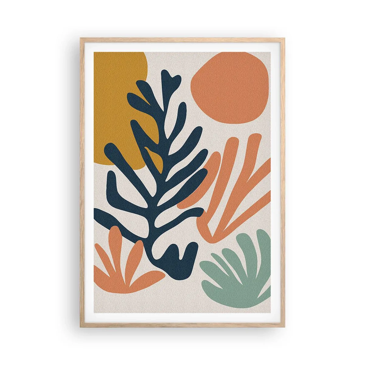 Poster in einem Rahmen aus heller Eiche - Korallenmeere - 70x100 cm