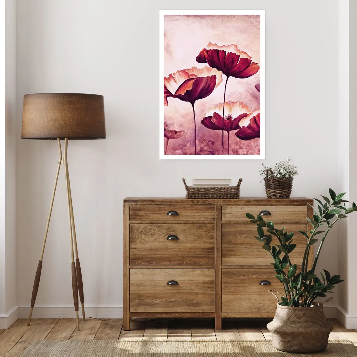 Poster - Rotes und weißes Blütenblatt - 30x40 cm