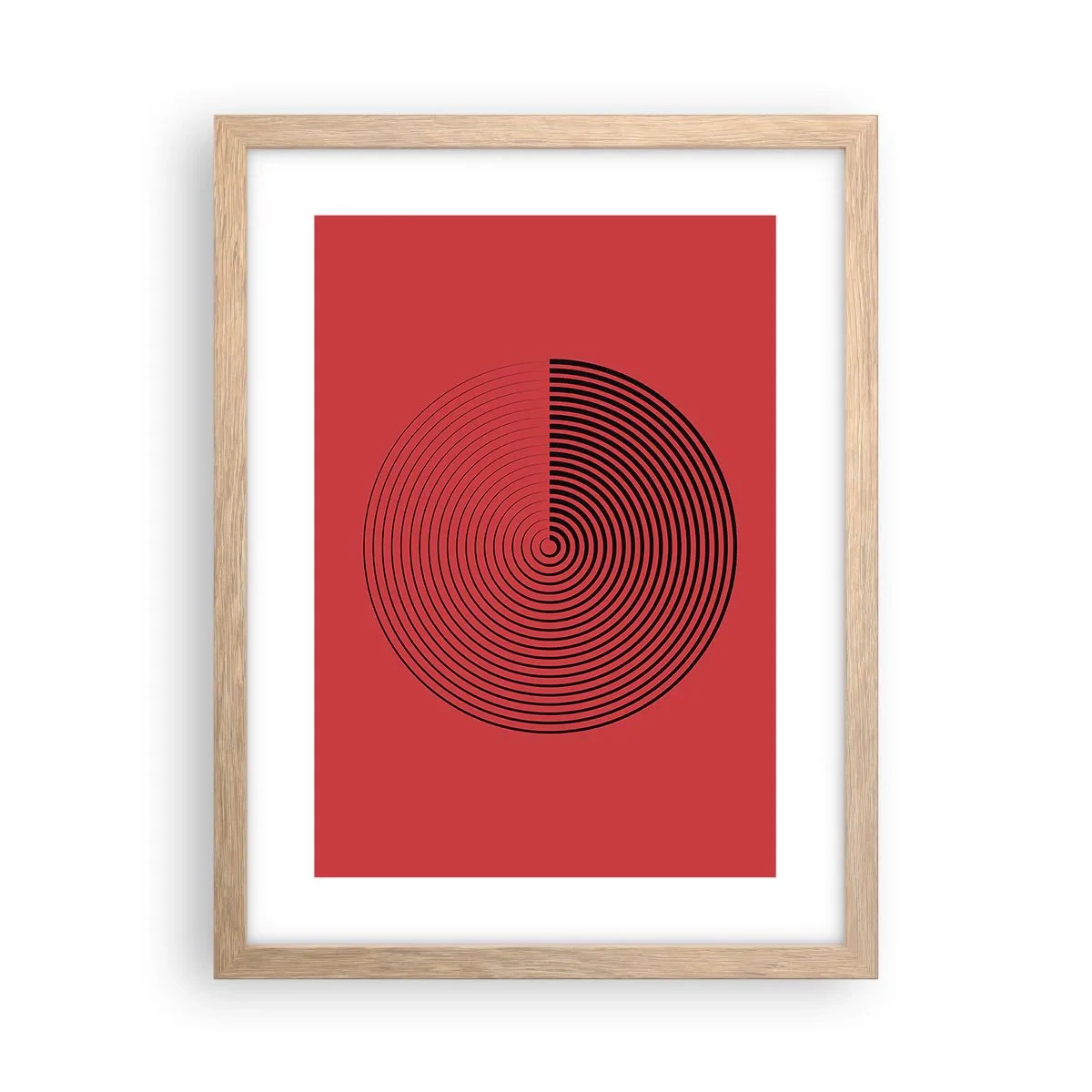 Poster in einem Rahmen aus heller Eiche - Kreisbewegung - 30x40 cm