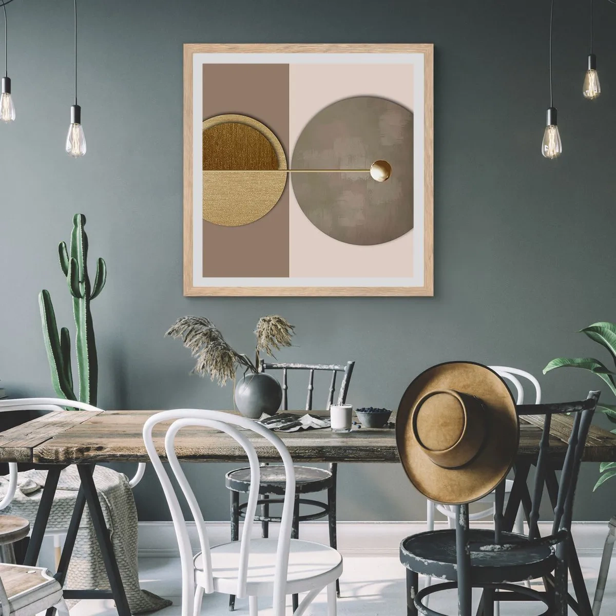 Poster in einem Rahmen aus heller Eiche - Perfekte Balance - 40x40 cm