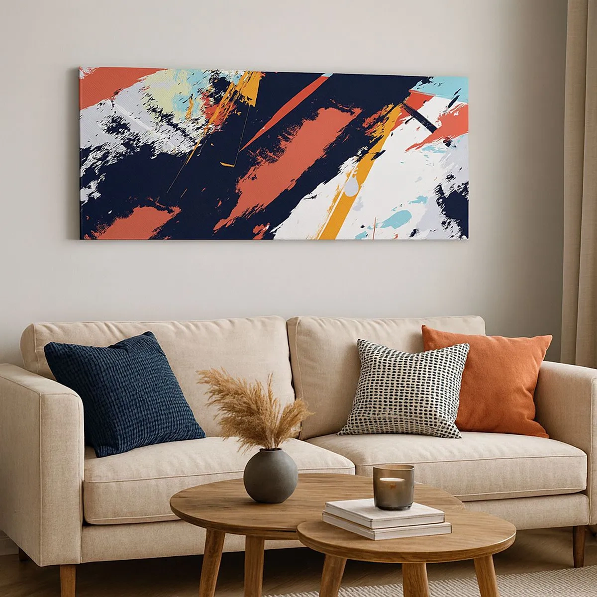 Bild auf Leinwand - Leinwandbild - Dynamische Komposition - 100x40 cm