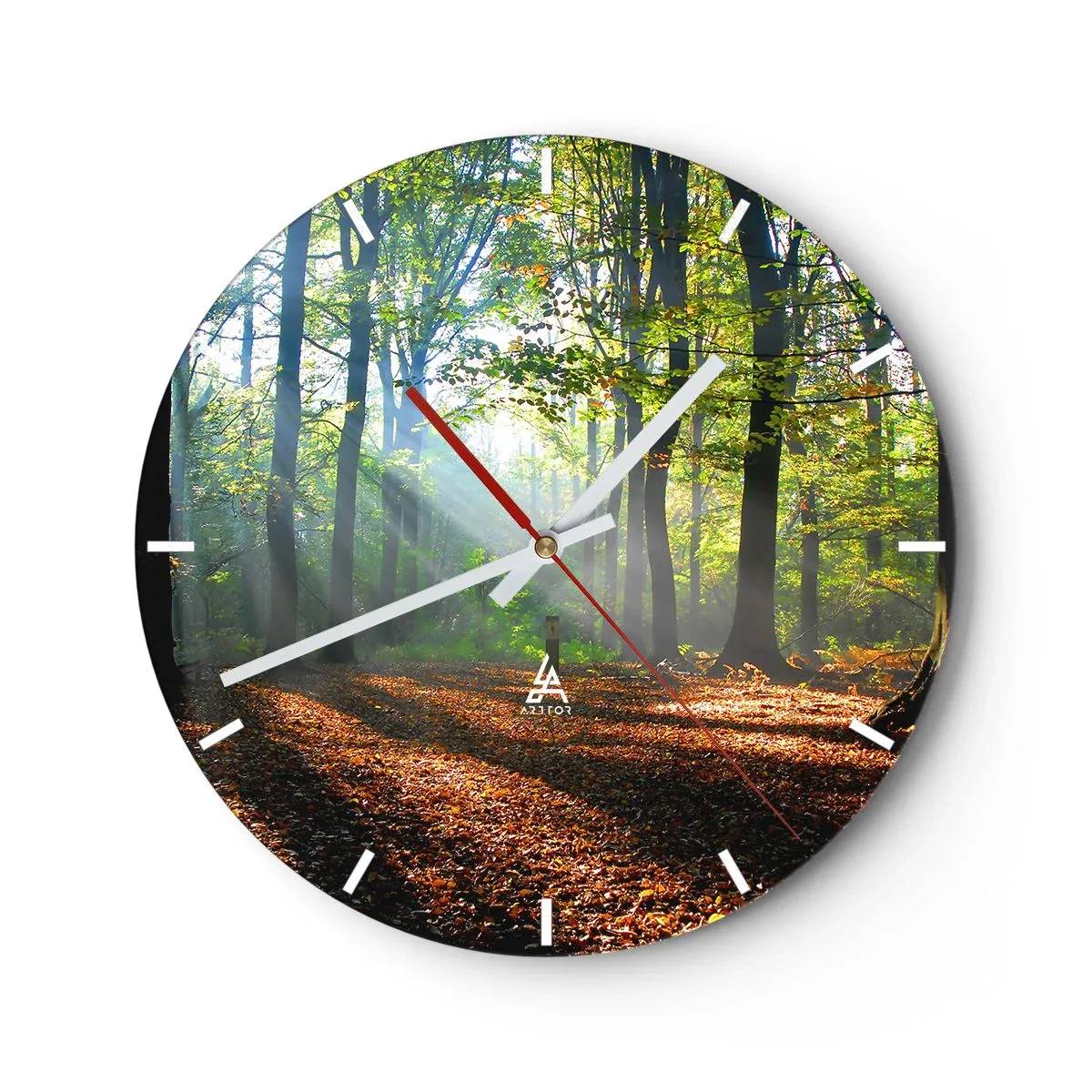 Wanduhr - Glasuhr - Licht und Schatten - 40x40 cm