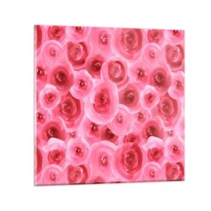 Glasbild - Bild auf glas - Oben und unten Rosen - 50x50 cm