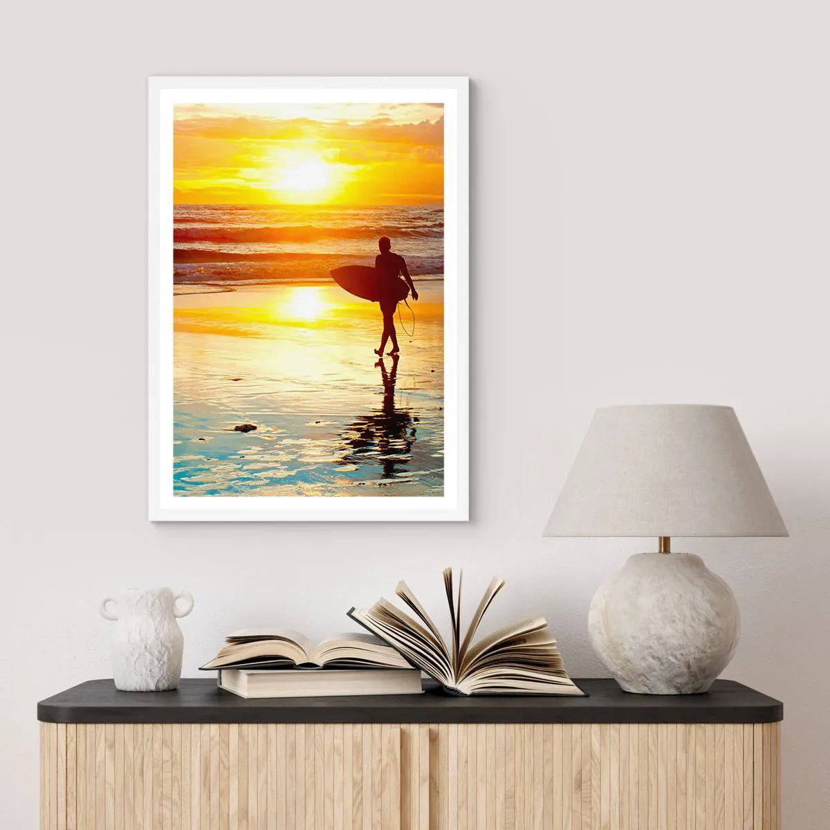 Poster in einem weißen Rahmen - Die Rückkehr des Kriegers - 50x70 cm