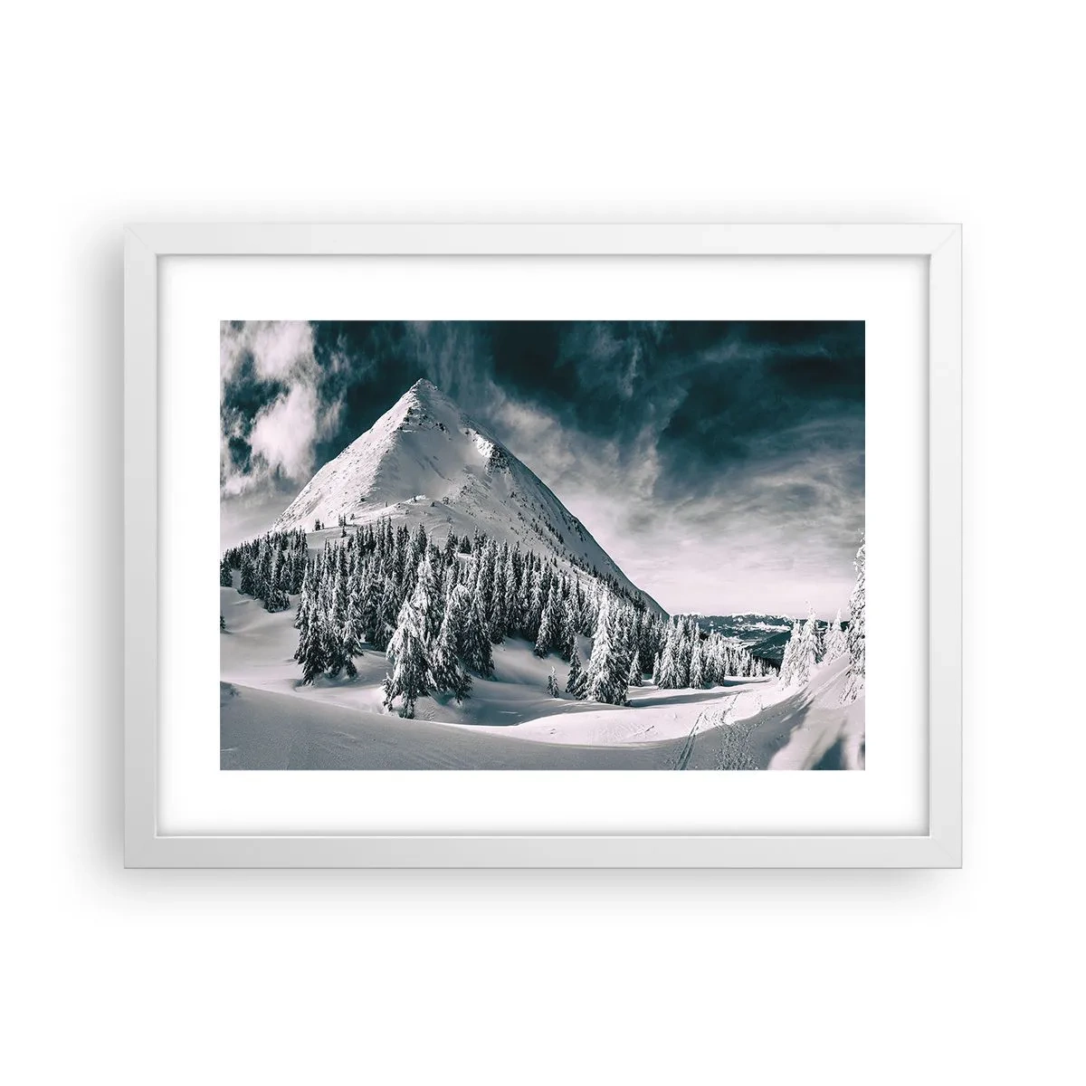 Poster in einem weißen Rahmen - Das Land aus Schnee und Eis - 40x30 cm