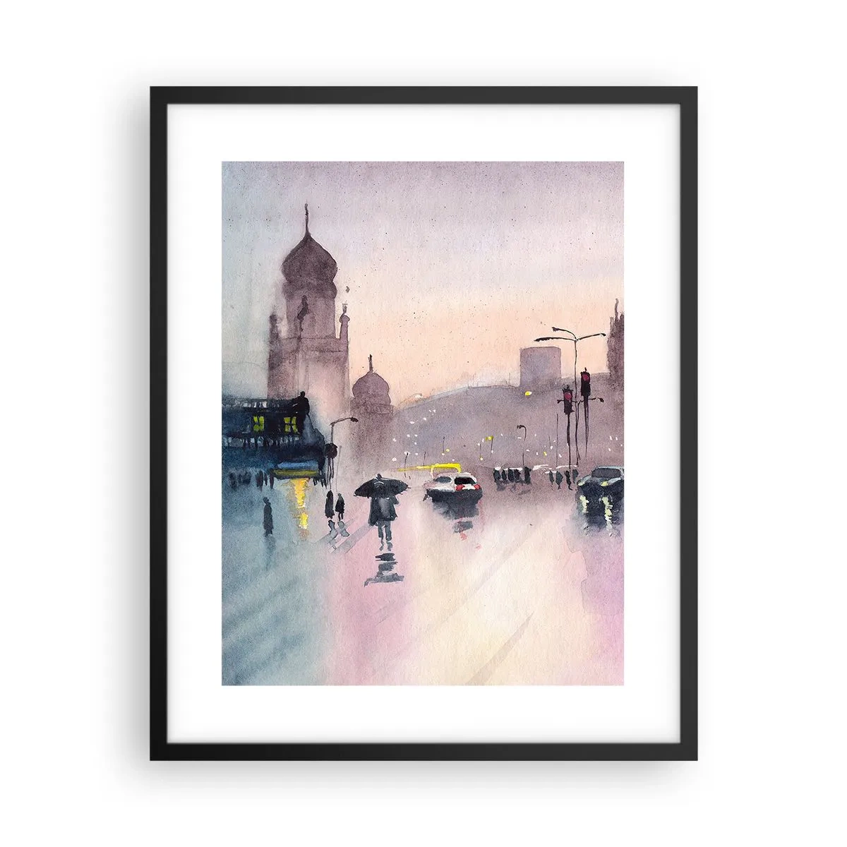 Poster in einem schwarzem Rahmen - Im regnerischen Dunst - 40x50 cm