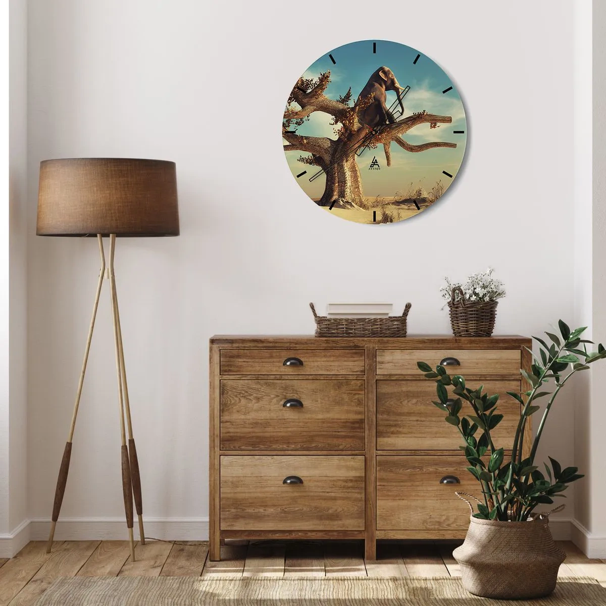 Wanduhr - Glasuhr - Ein neuer Standpunkt - 40x40 cm