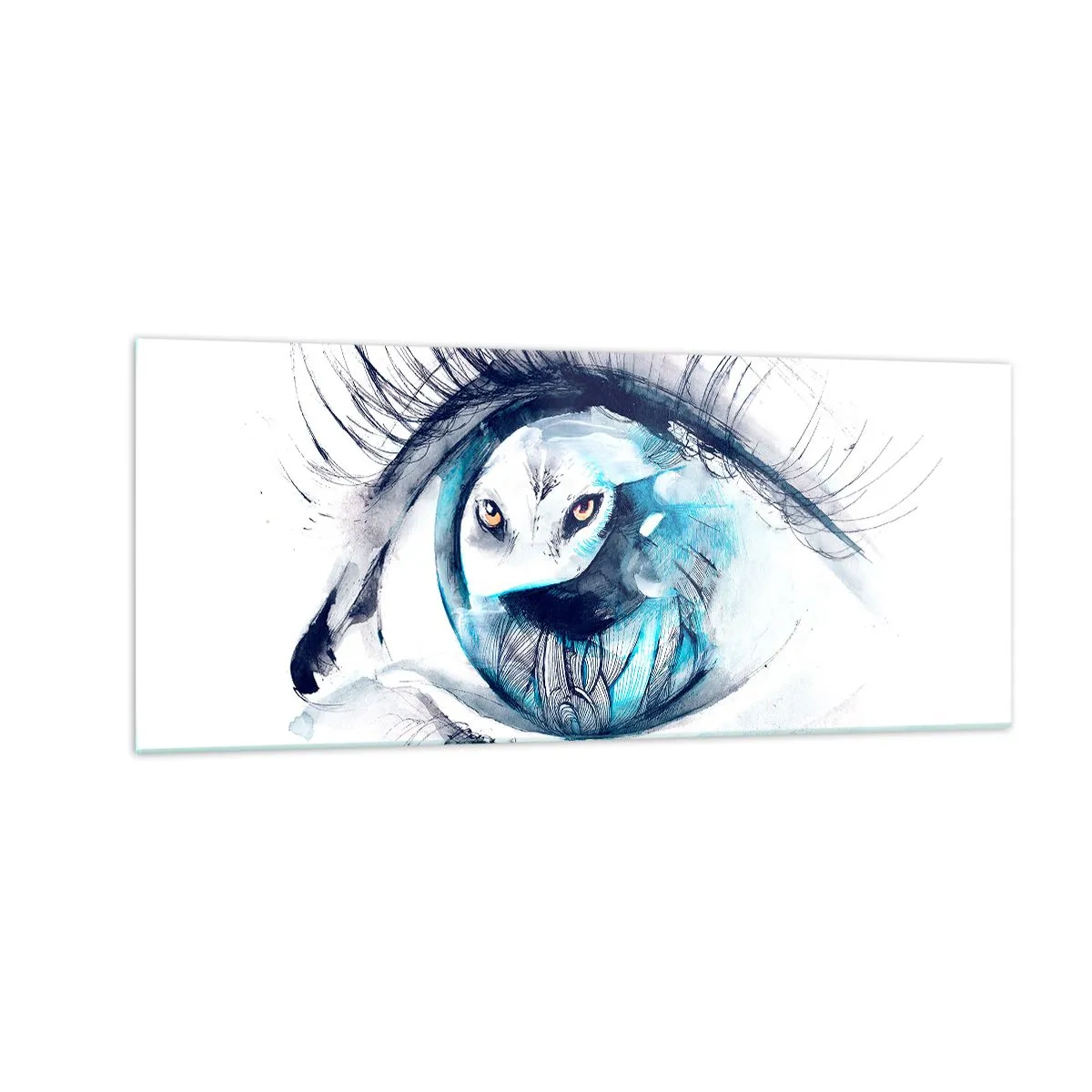 Glasbild - Bild auf glas - Auge in Auge mit Wildheit - 100x40 cm