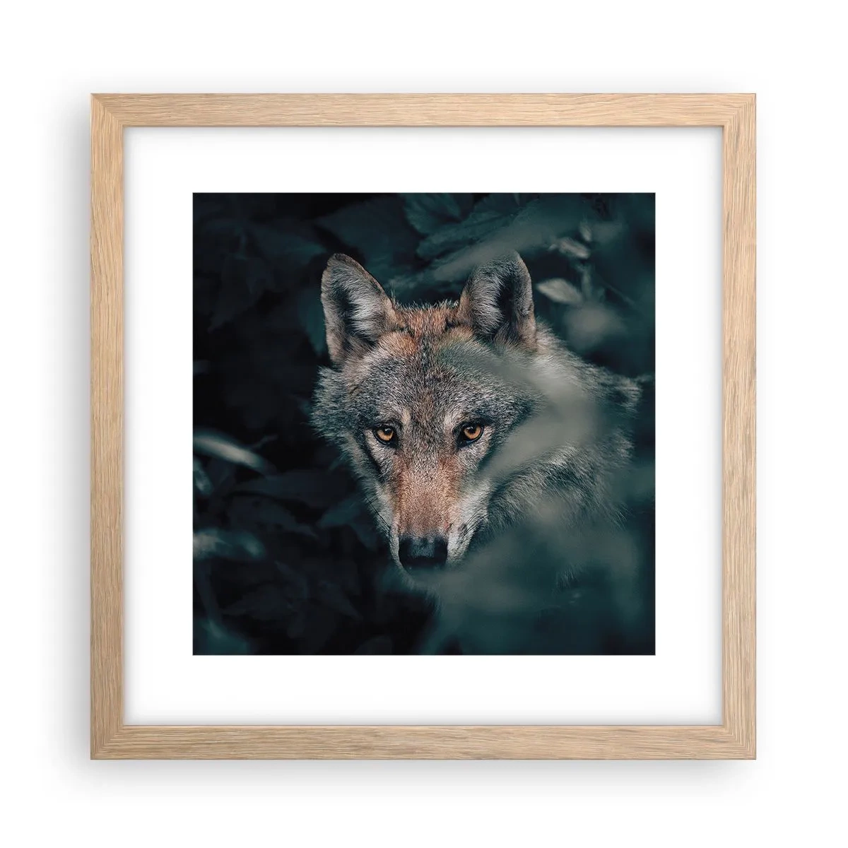 Poster in einem Rahmen aus heller Eiche - Jäger - 30x30 cm