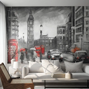 Selbstklebende Fototapete Deluxe Sticker - Gar keine graue Stadt - London, Stadt, Die Architektur - 500x350 cm