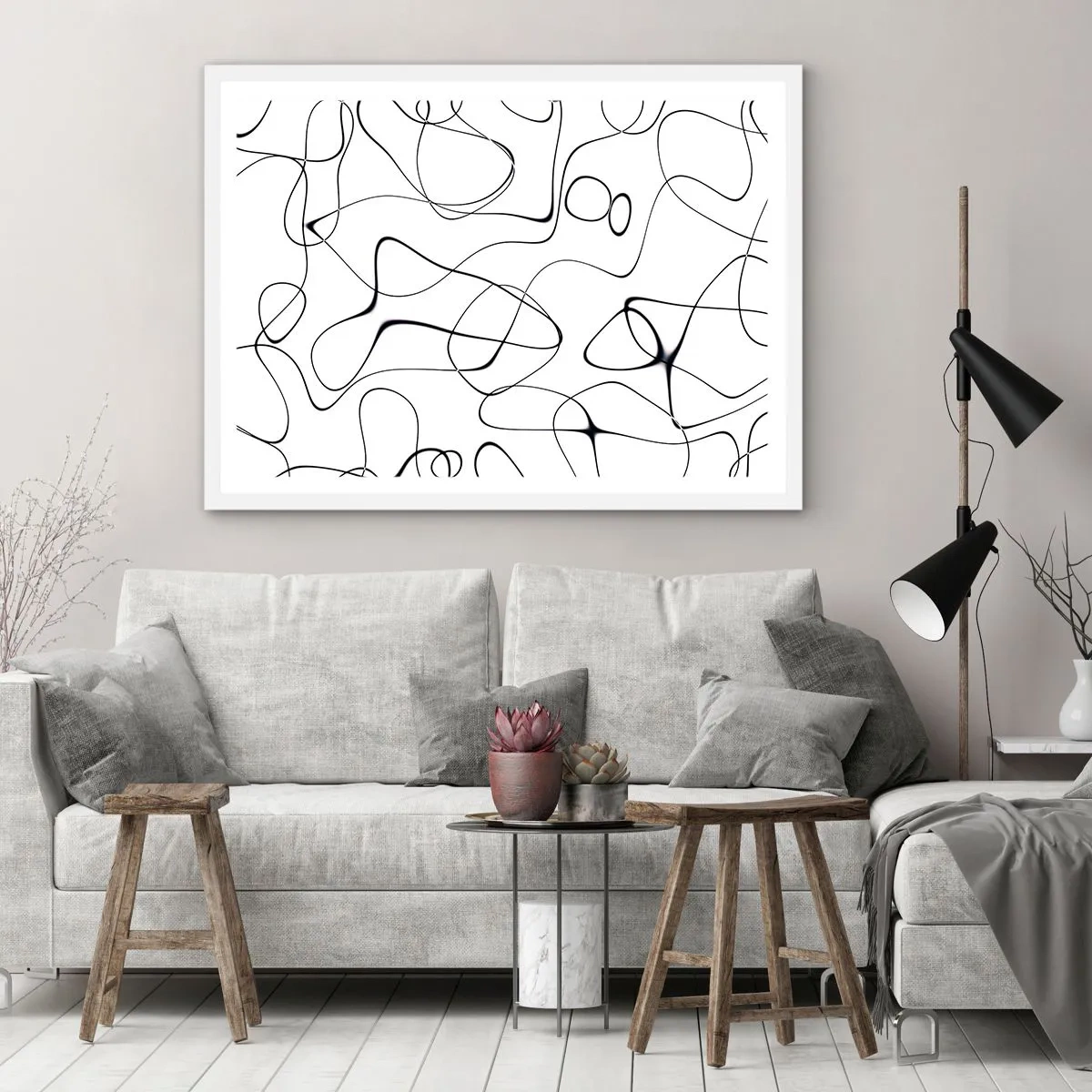 Poster in einem weißen Rahmen - Lebenswege, Wechselfälle - 91x61 cm