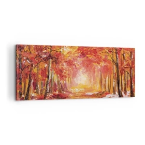 Bild auf Leinwand - Leinwandbild - Kupferwald - 100x40 cm