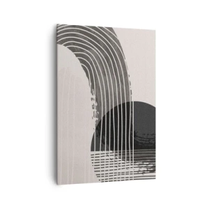 Bild auf Leinwand - Leinwandbild - Abstraktes Muster mit Linien und geometrischen Formen - 70x100cm - Hin und zurück - Moderne Wanddekoration für Wohnzimmer und Schlafzimmer ARTTOR