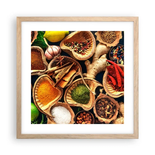 Poster in einem Rahmen aus heller Eiche - Nimm was du willst - 40x40 cm