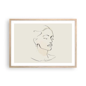 Poster in einem Rahmen aus heller Eiche - Eine bestimmte Linie - 70x50 cm