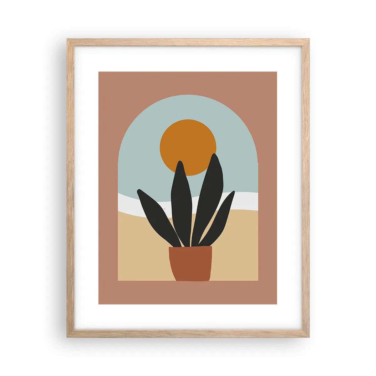 Poster in einem Rahmen aus heller Eiche - Kleine Freuden - 40x50 cm