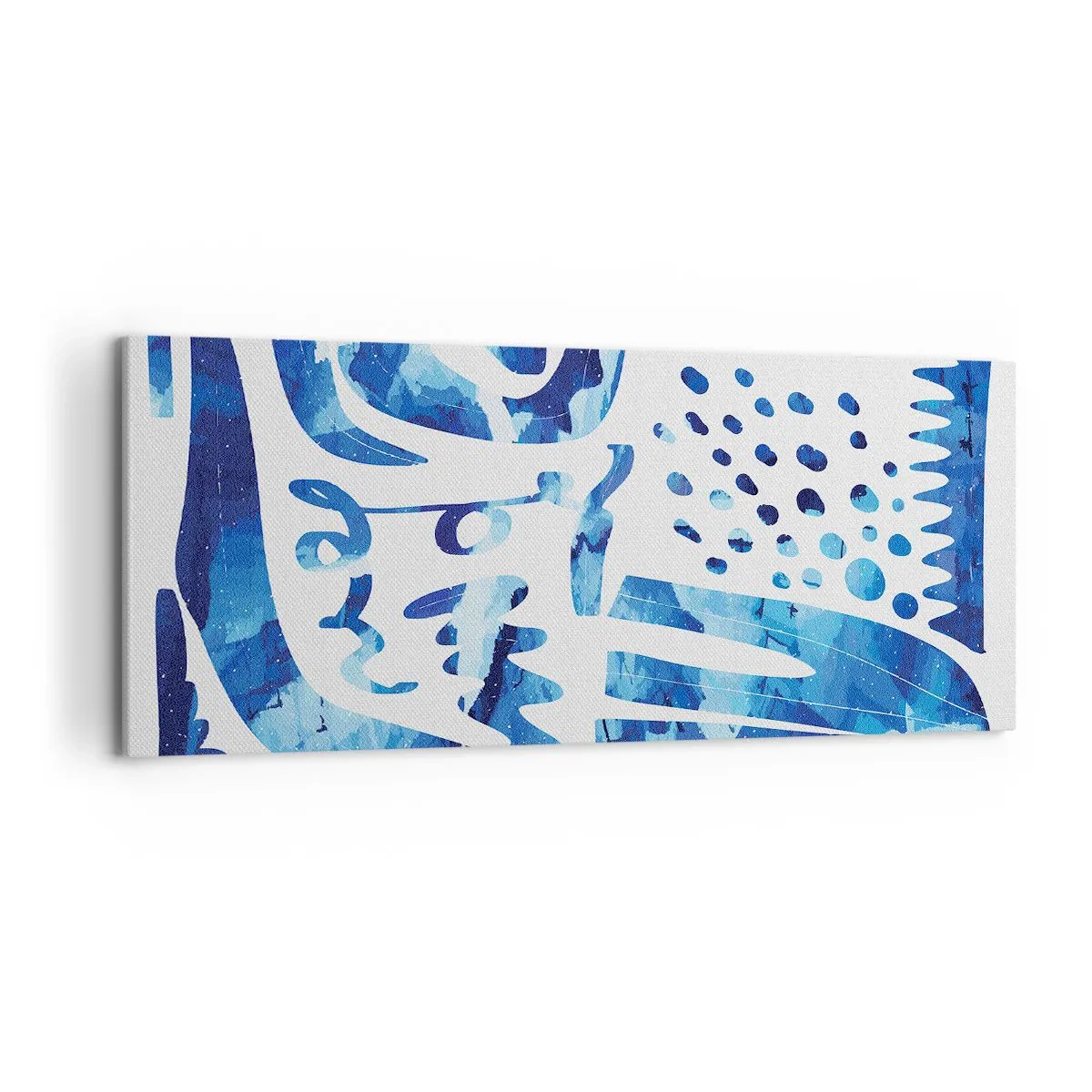 Bild auf Leinwand - Leinwandbild - Abstraktes Muster in Blautönen - 120x50cm - Zurück zu den Wurzeln - Moderne Wanddekoration für Wohnzimmer und Schlafzimmer ARTTOR