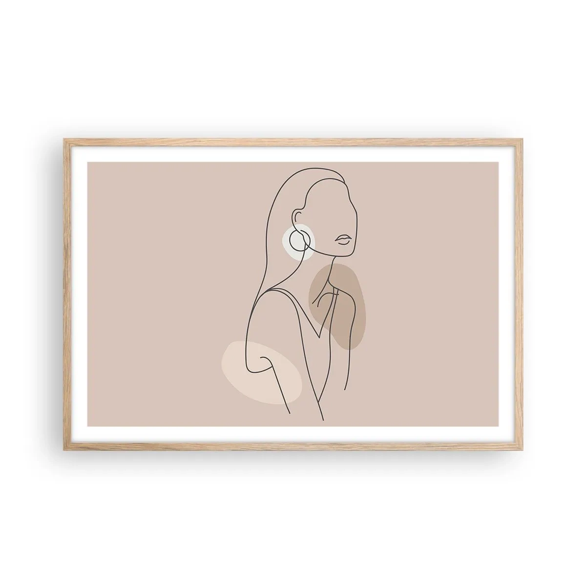 Poster in einem Rahmen aus heller Eiche - Mädchenhafte Ikone - 91x61 cm