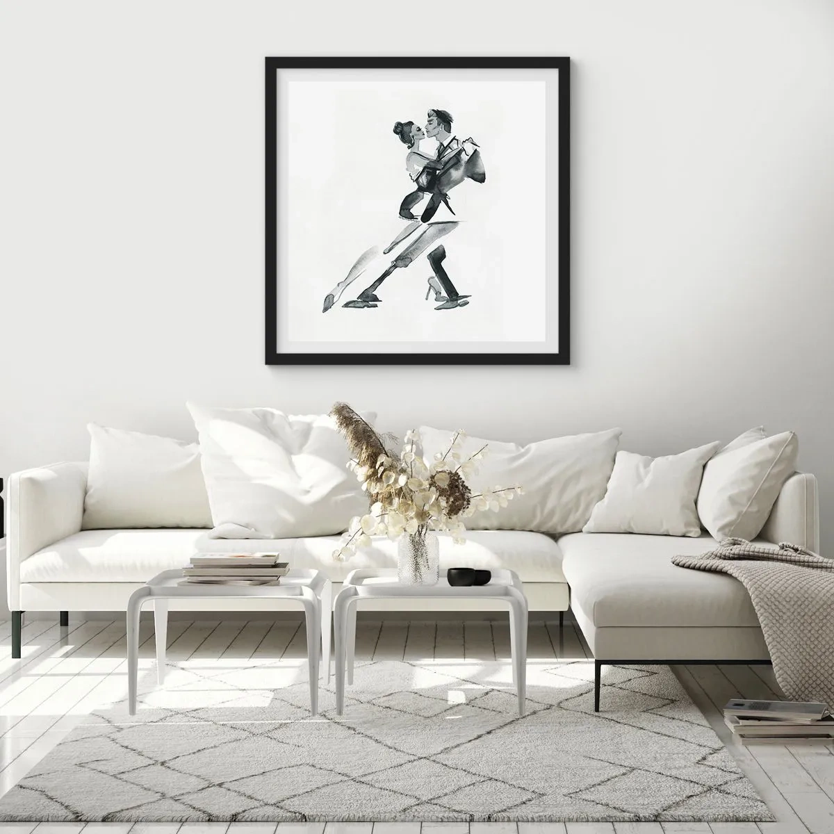 Poster in einem schwarzem Rahmen - In einem Schlag - 60x60 cm