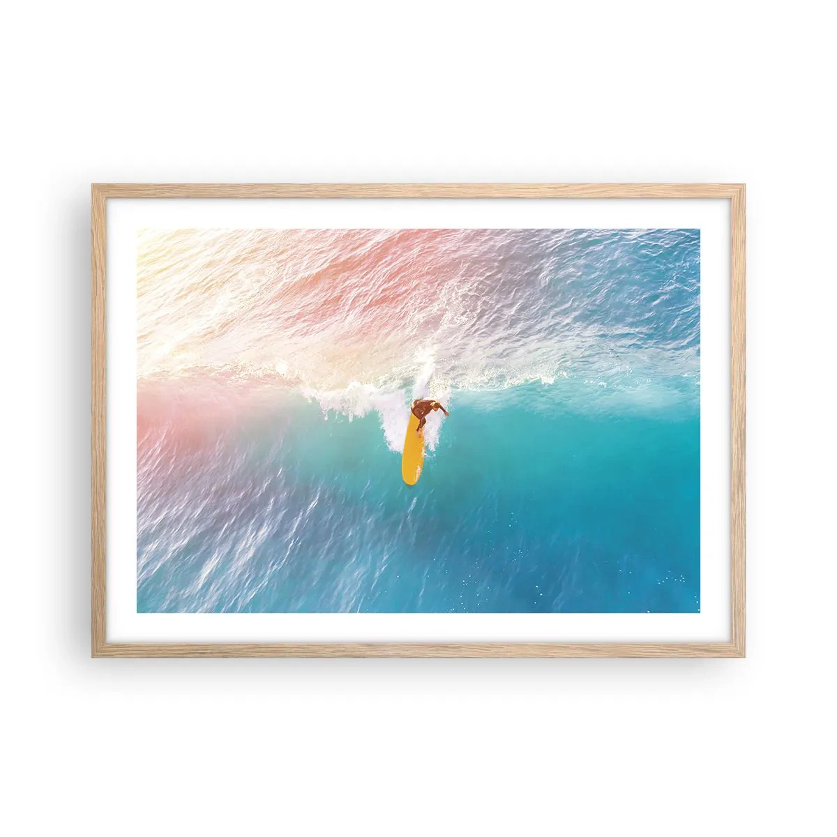 Poster in einem Rahmen aus heller Eiche - Der Ozeanreiter - 70x50 cm