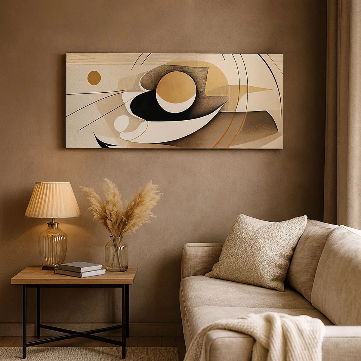 Bild auf Leinwand - Leinwandbild - Komposition: die Essenz des Wortes - 100x40 cm