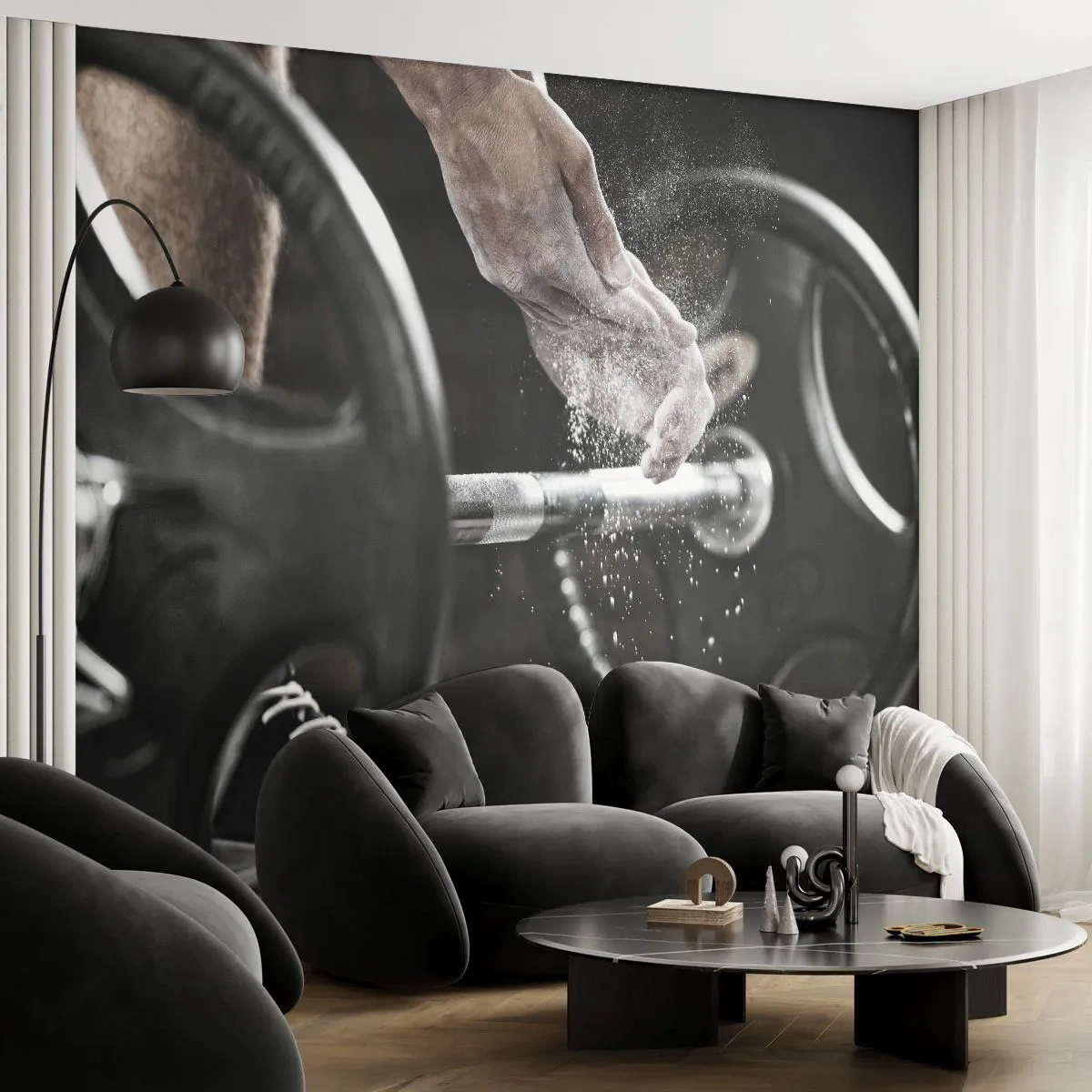 Fototapete Standard Eco - Herausforderung angenommen! - Sport, Fitnessstudio, Gewichtheben - 400x280 cm