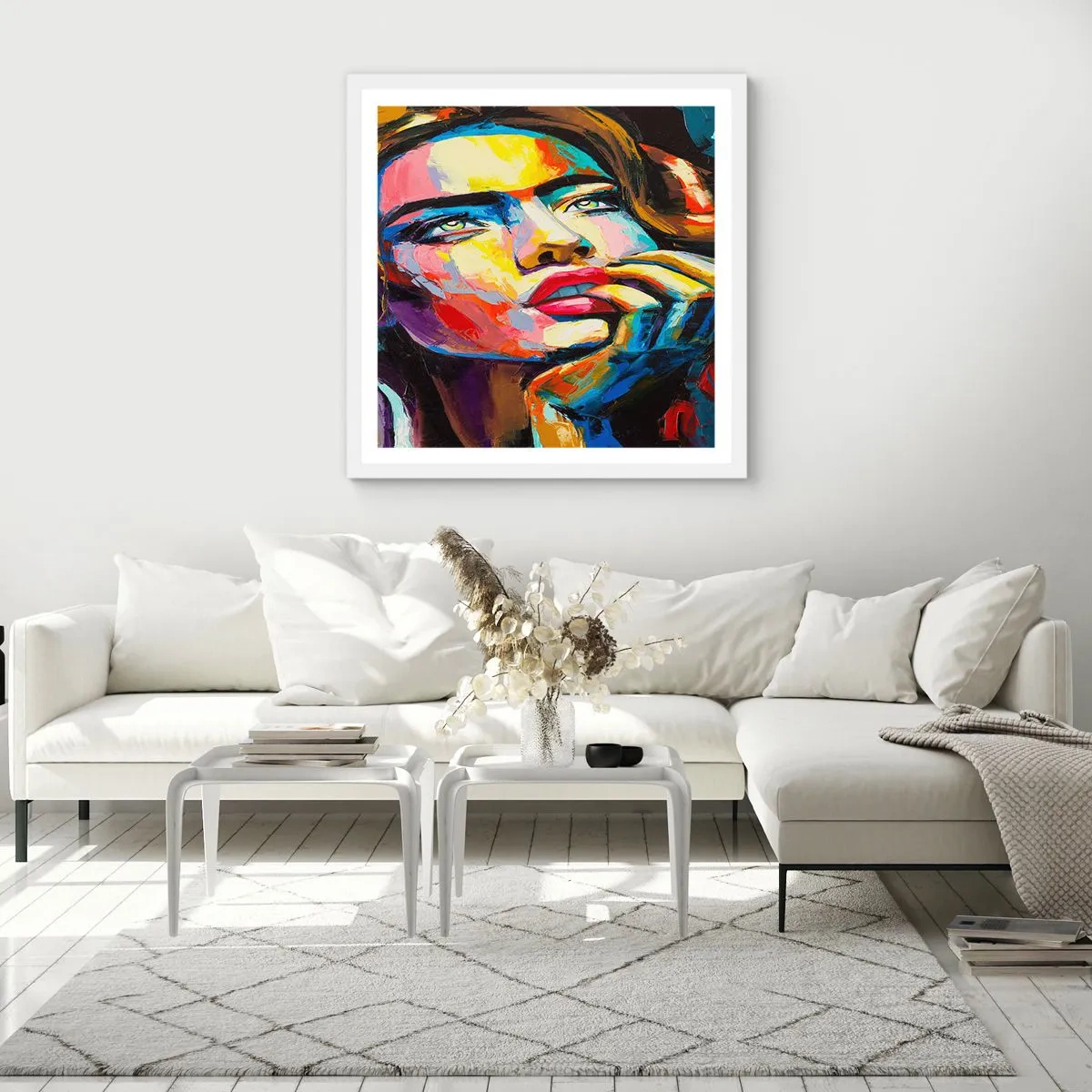 Poster in einem weißen Rahmen - Träume fliegen am Himmel wie Vögel - 40x40 cm