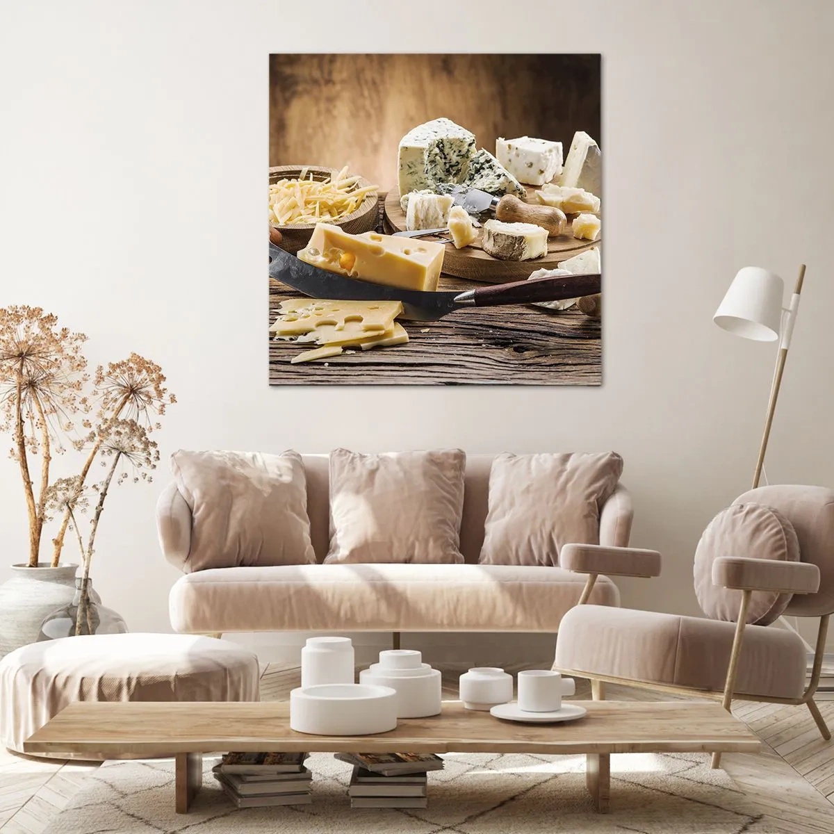 Bild auf Leinwand - Leinwandbild - Lächeln Sie den Käse an - 30x30 cm