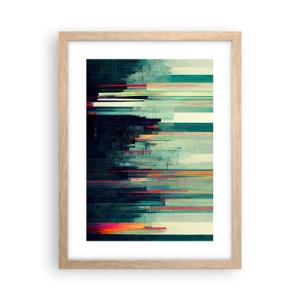 Poster in einem Rahmen aus heller Eiche - Futuristische Stadt - 30x40 cm