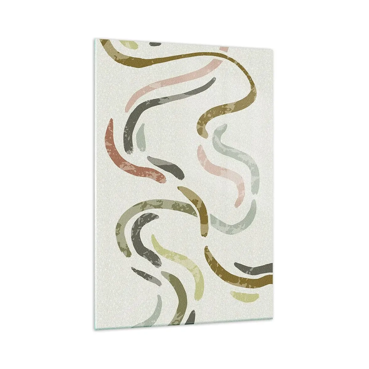 Glasbild - Bild auf glas - Abstrakte Bögen in Pastellfarben - 70x100cm - Fröhlicher Tanz der Abstraktion - Moderne Wanddekoration für Wohnzimmer und Schlafzimmer ARTTOR