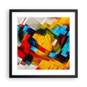 Poster in einem schwarzem Rahmen - Ein bunter Interleaver - 40x40 cm