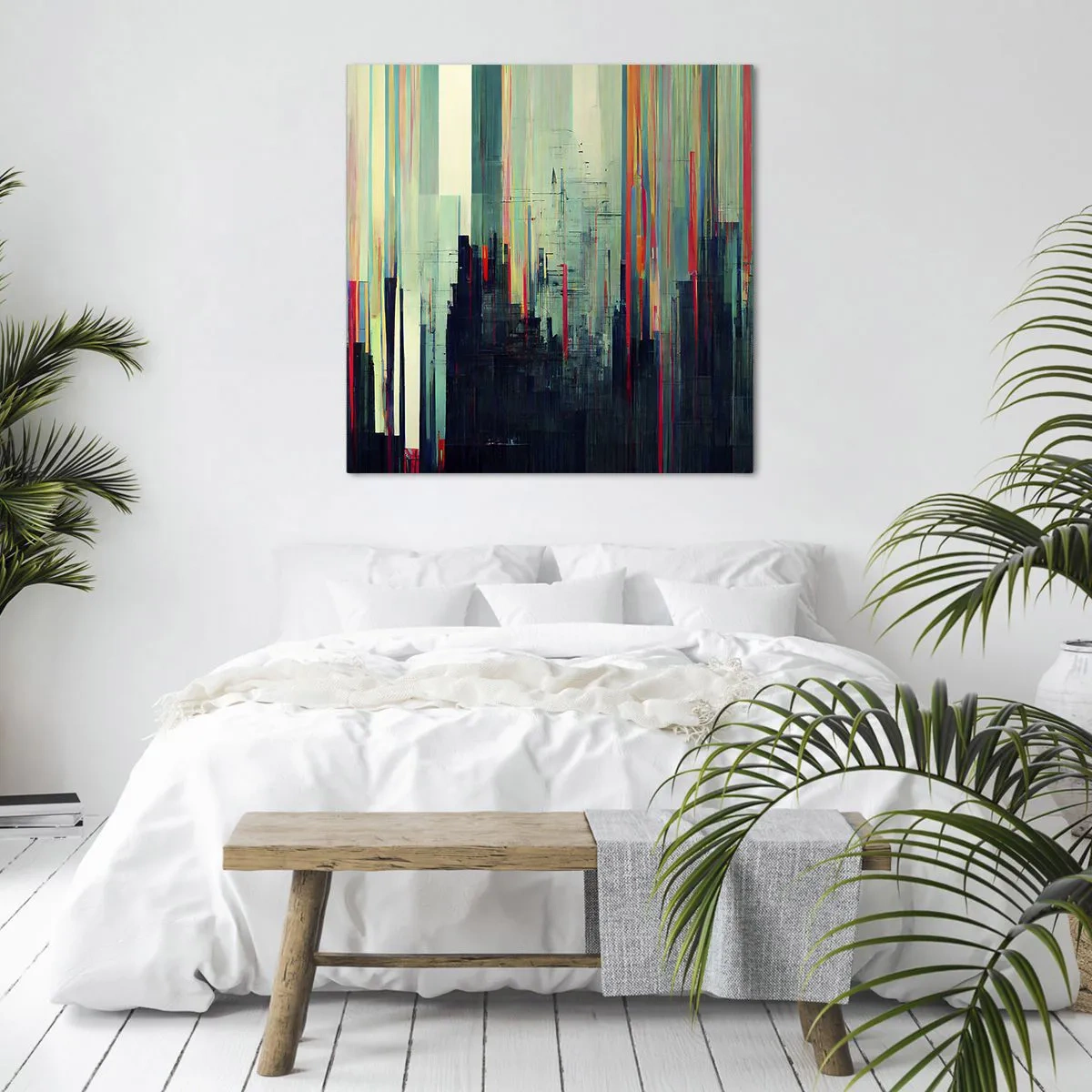 Bild auf Leinwand - Leinwandbild - Futuristische Stadt - 60x60 cm