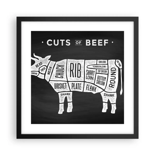 Poster in einem schwarzem Rahmen - Metzger Grundierung - 40x40 cm