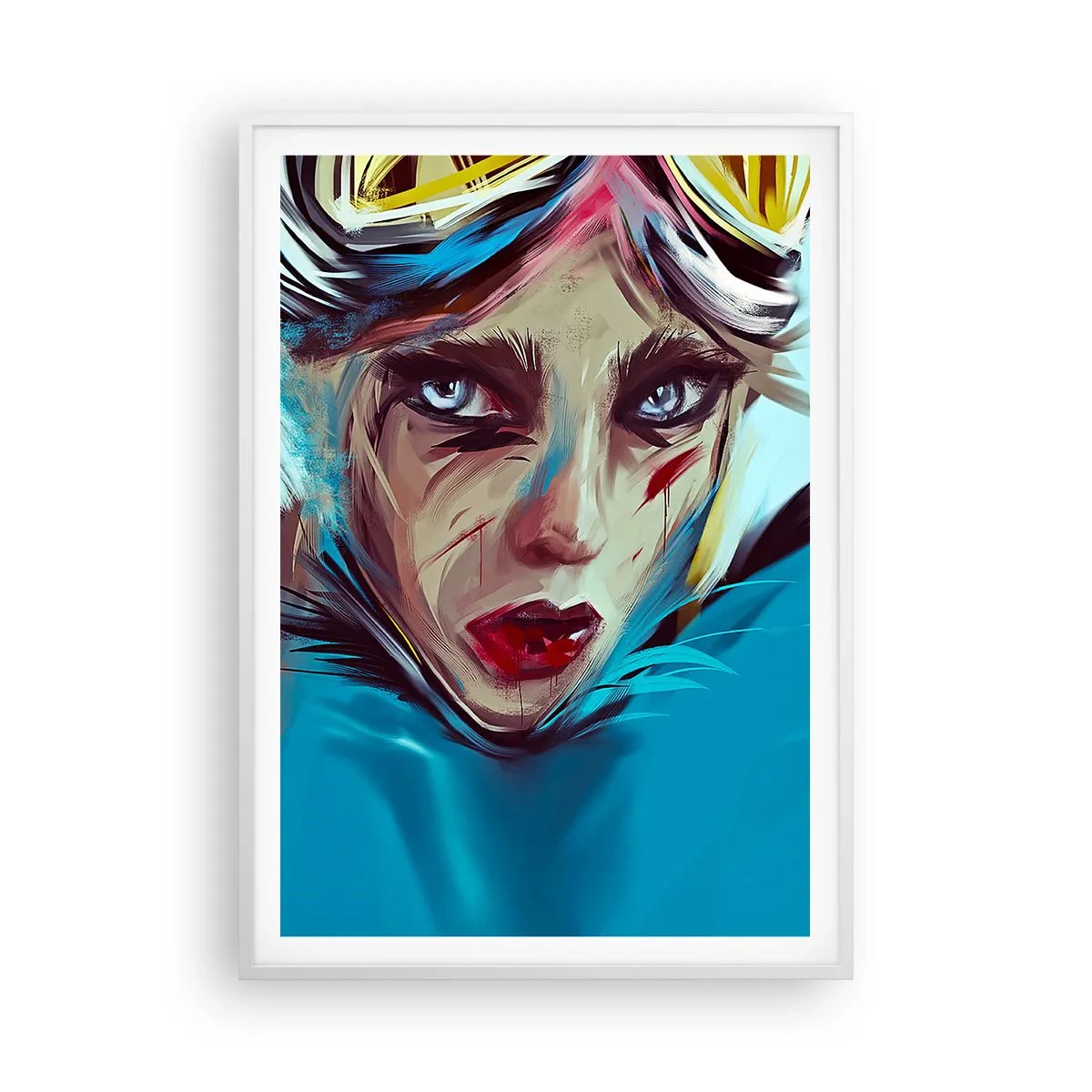 Poster in einem weißen Rahmen - Strassenkämpferin - 70x100 cm