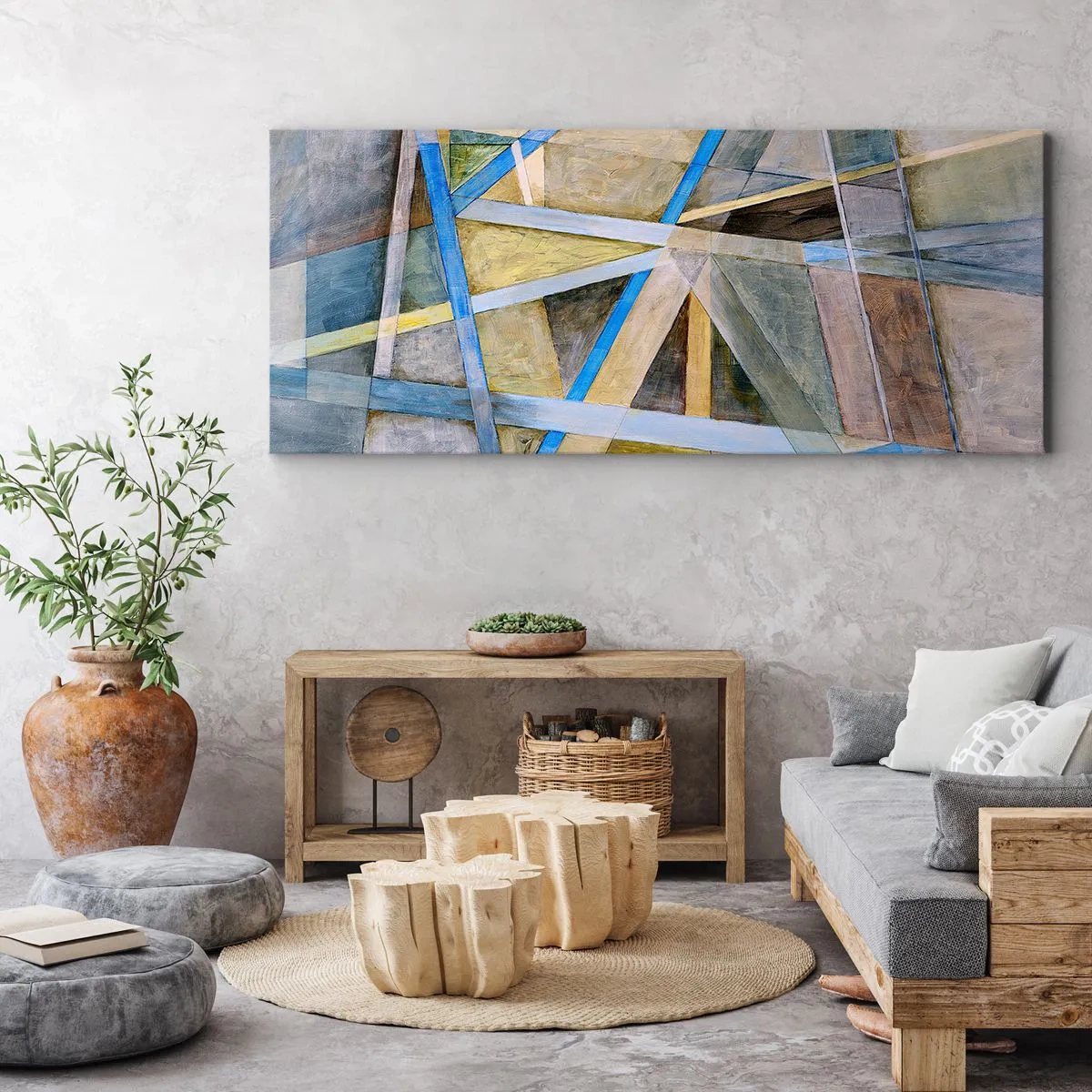 Bild auf Leinwand - Leinwandbild - Gerade oder diagonal? - 100x40 cm