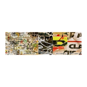 Fototapeten Muster Selbstklebend Deluxe Sticker - Ach, es passiert... - Graffiti, Wandgemälde, Stück - 100x30 cm