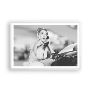 Poster in einem weißen Rahmen - Hallo, wir sind in den 1950er Jahren. - 91x61 cm