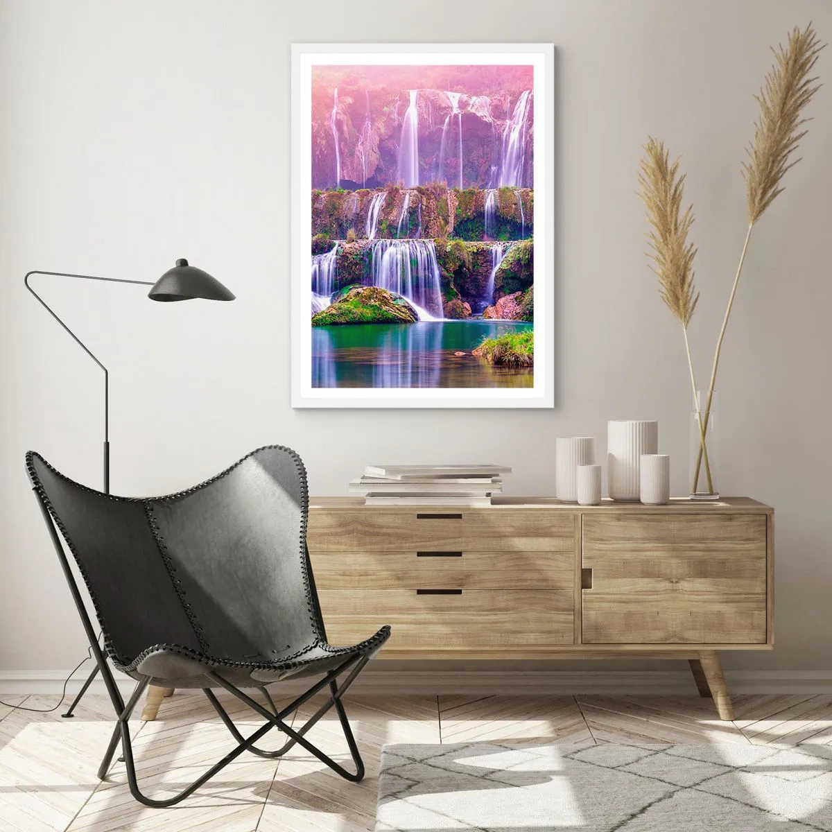 Poster in einem weißen Rahmen - Treppe zum Himmel - 30x40 cm