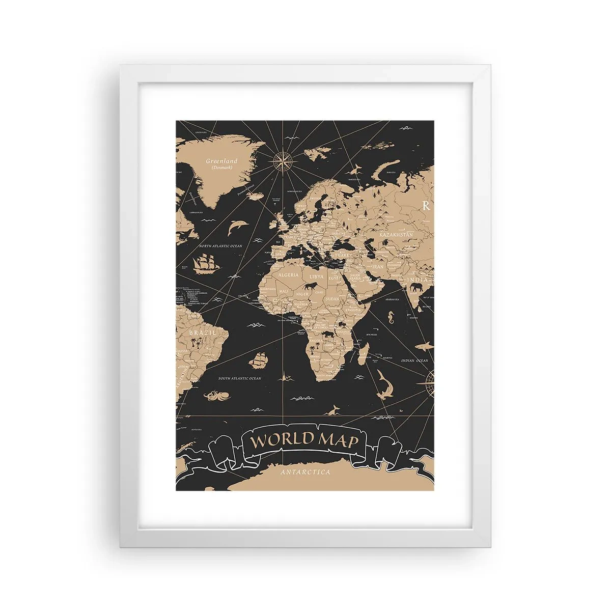 Poster in einem weißen Rahmen - Die Grenzen meiner Welt - 30x40 cm