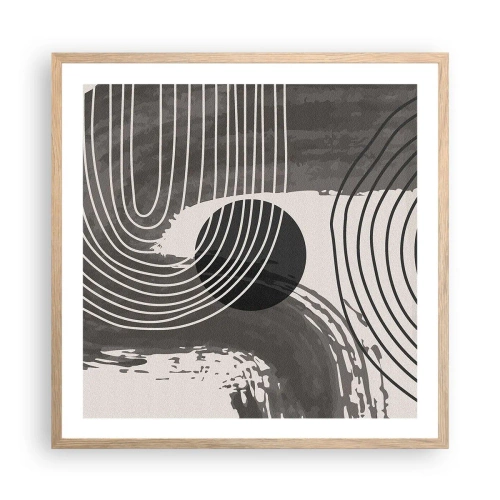 Poster in einem Rahmen aus heller Eiche - Oval gewinnt - 60x60 cm