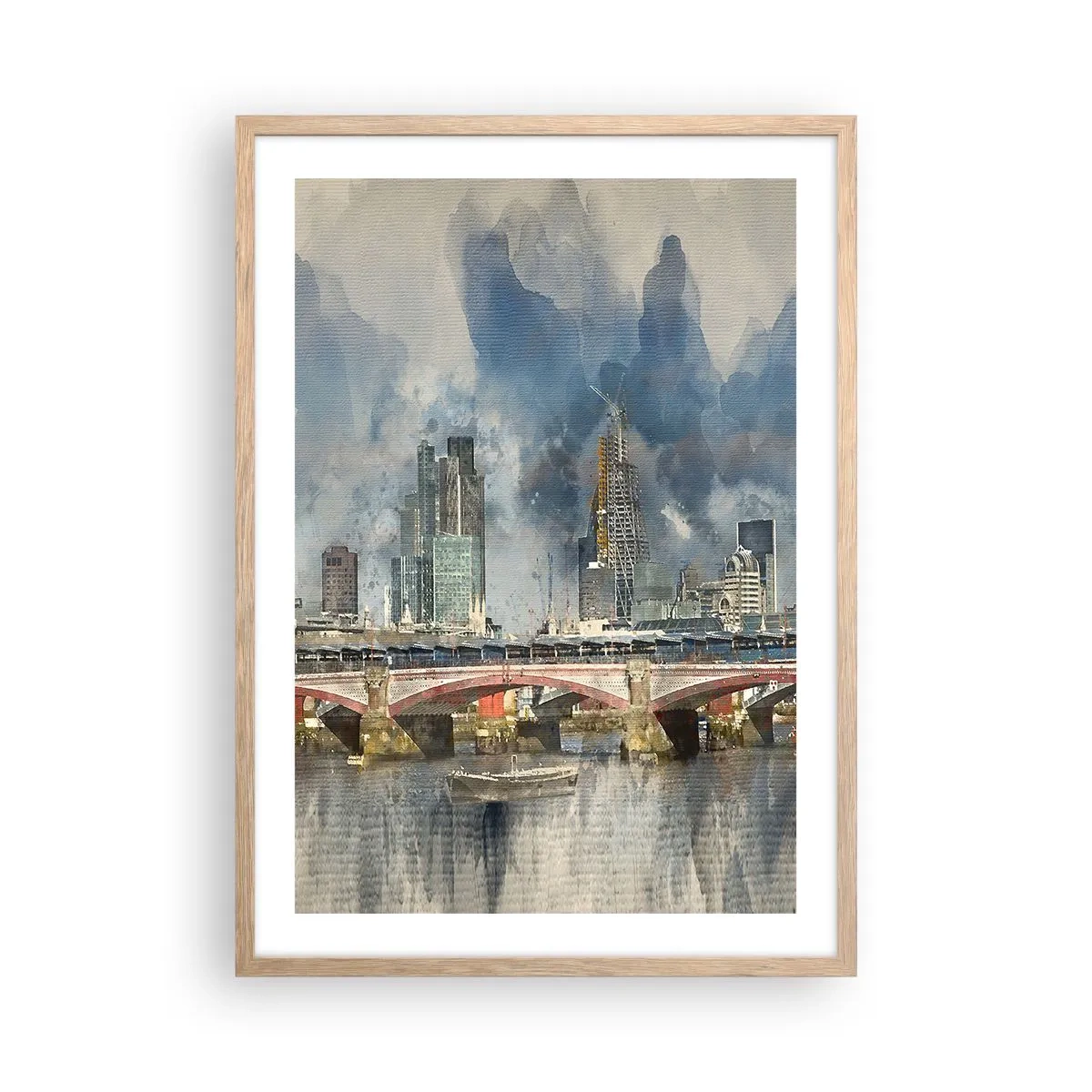 Poster in einem Rahmen aus heller Eiche - London in seiner ganzen Pracht - 50x70 cm