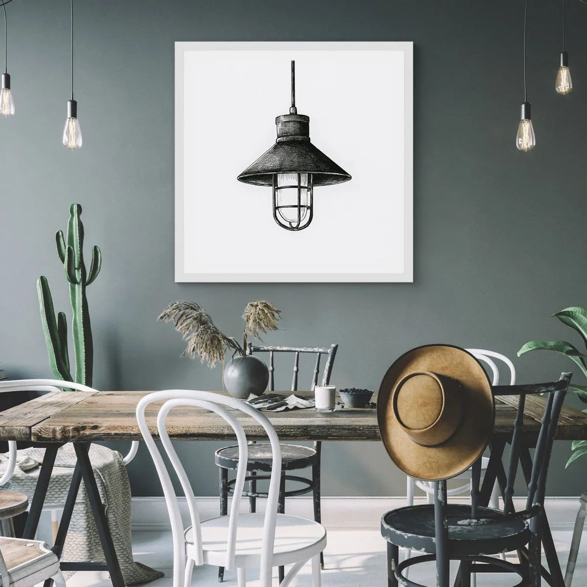 Poster in einem weißen Rahmen - Wie vor Jahren… - 60x60 cm