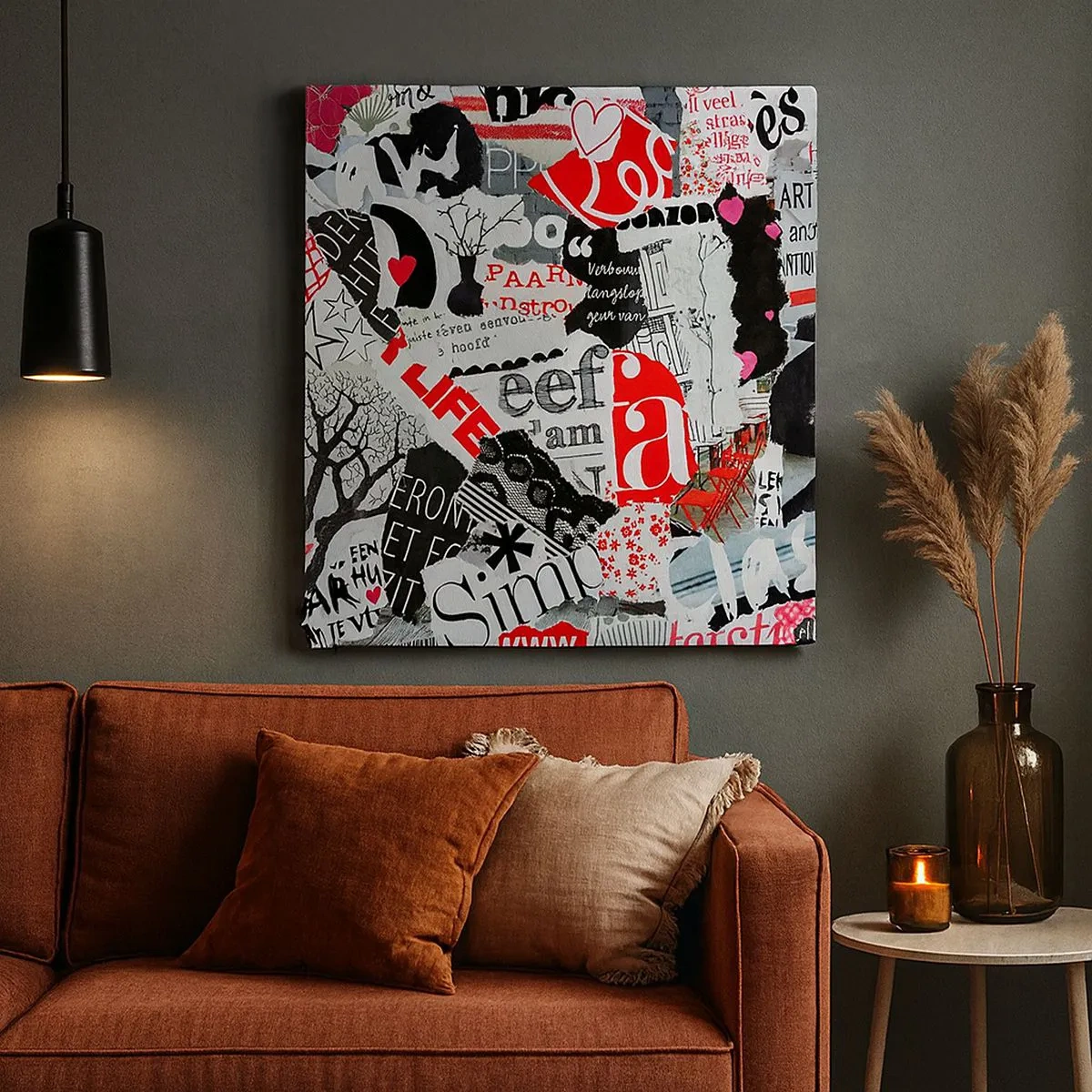 Bild auf Leinwand - Leinwandbild - Hipster-Collage - 30x30 cm